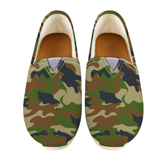 Military Green Camouflage Print Casual Shoes