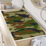 Military Green Camouflage Print Changing Pad Cover