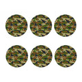 Military Green Camouflage Print Coaster Set
