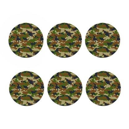 Military Green Camouflage Print Coaster Set