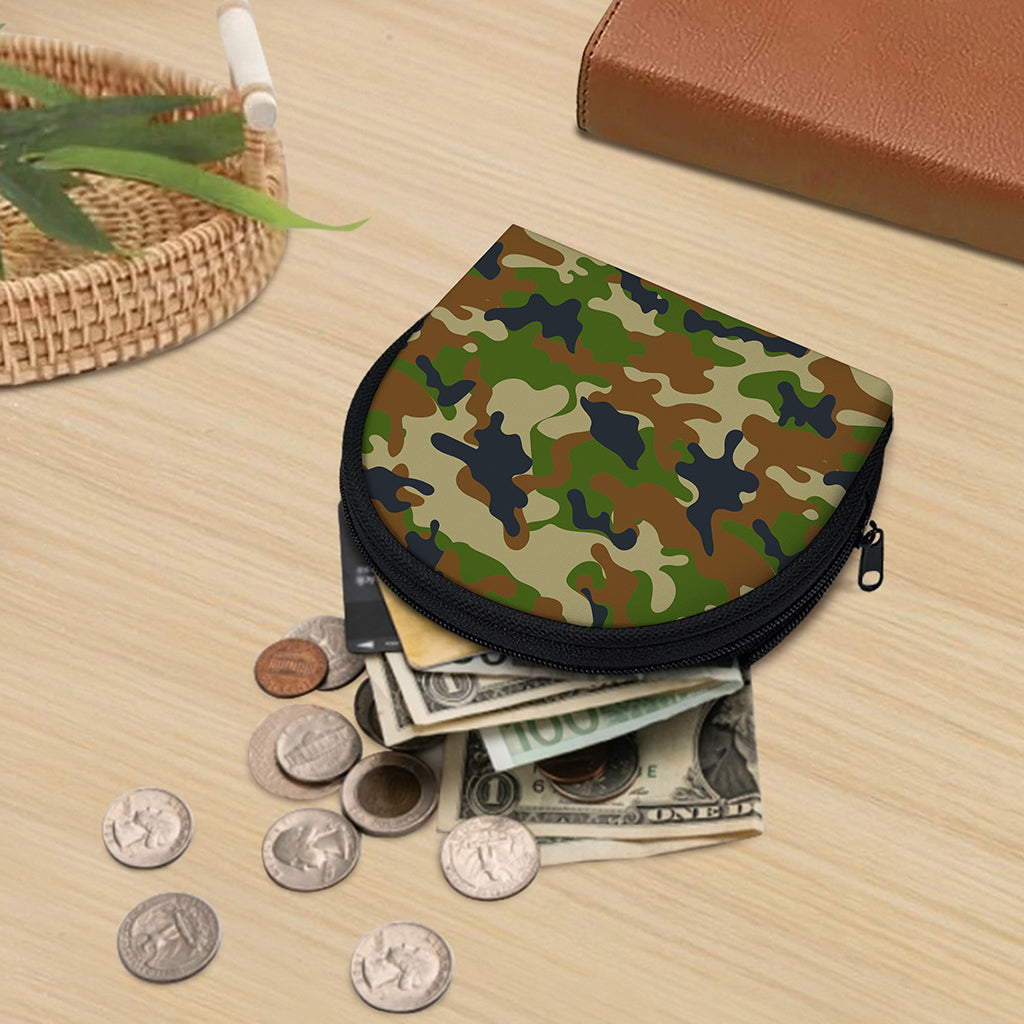 Military Green Camouflage Print Coin Purse