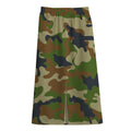 Military Green Camouflage Print Cotton Front Slit Maxi Skirt