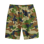 Military Green Camouflage Print Cotton Shorts