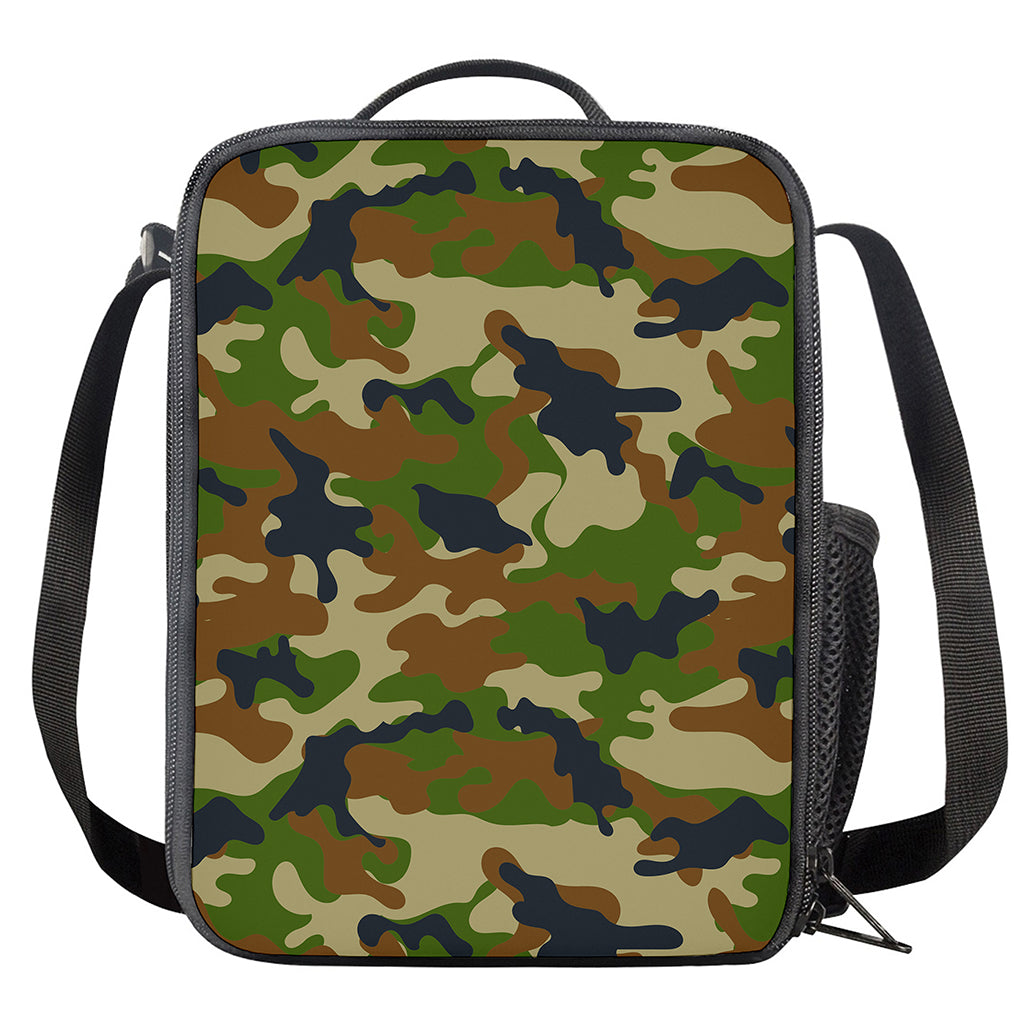 Military Green Camouflage Print Crossbody Lunch Bag