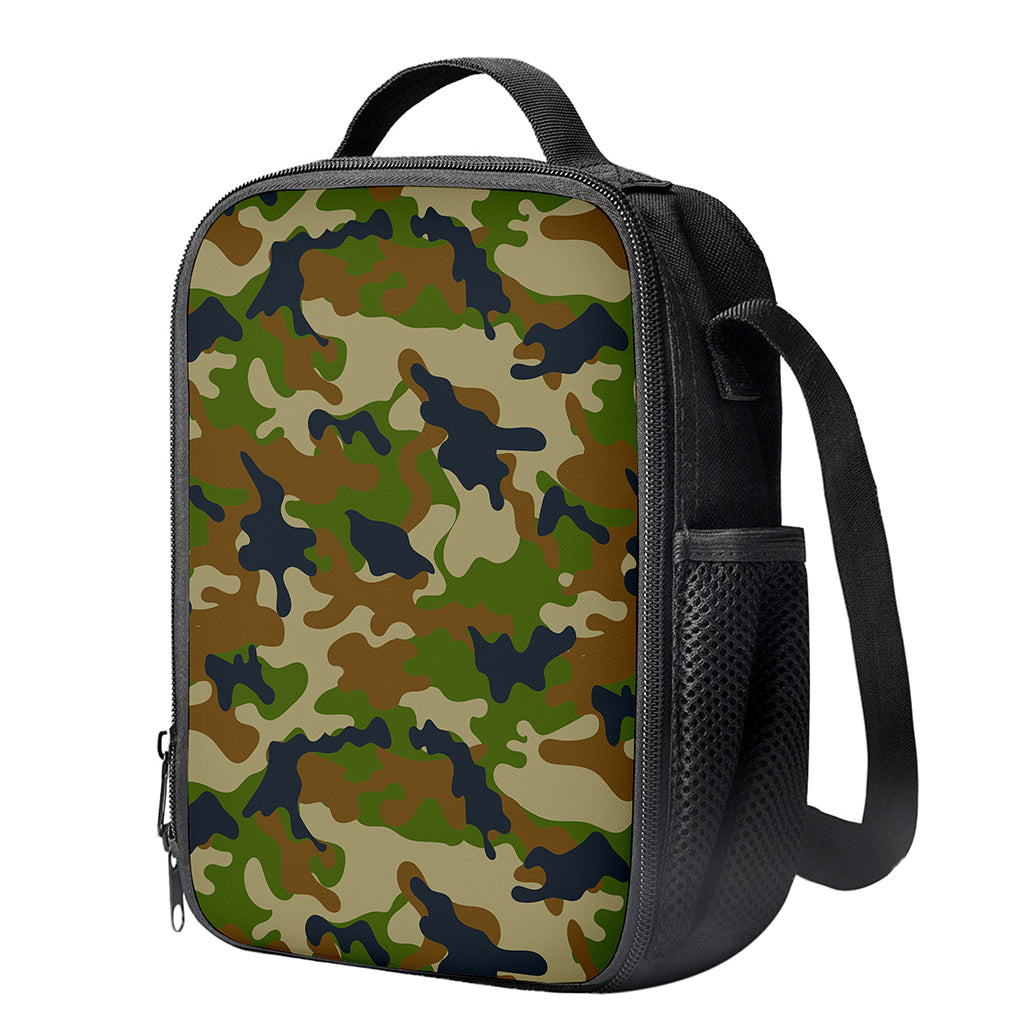 Military Green Camouflage Print Crossbody Lunch Bag