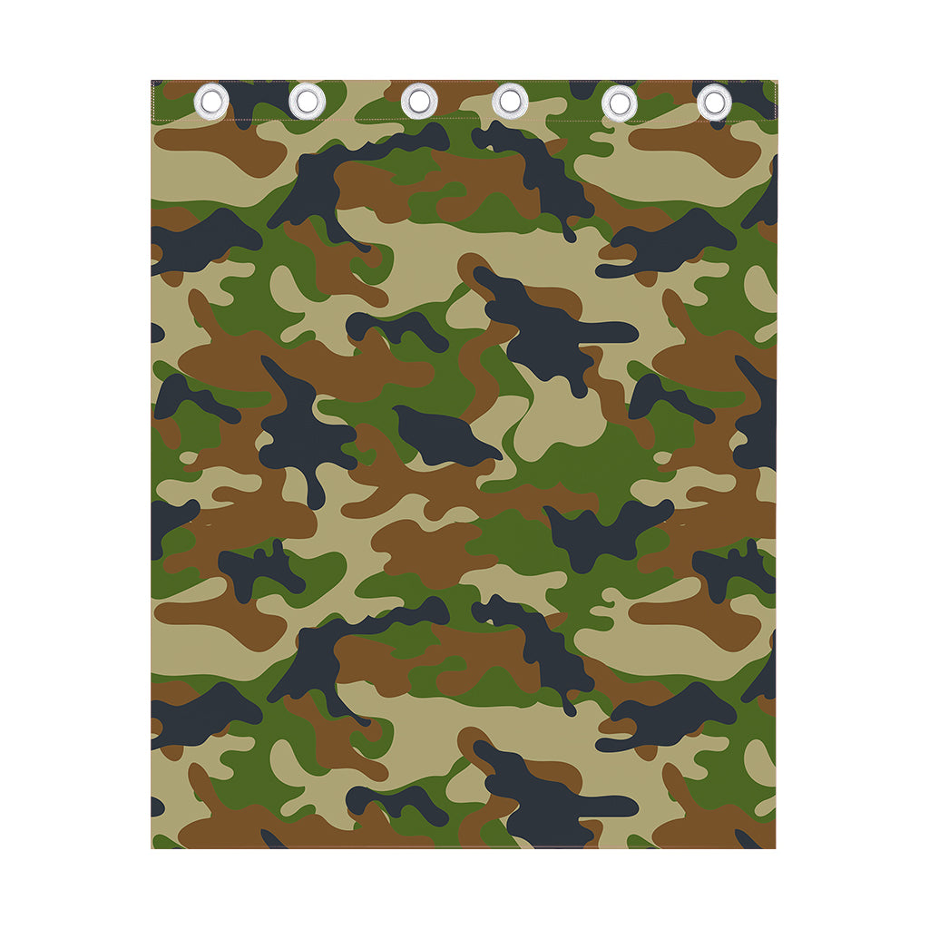 Military Green Camouflage Print Curtain
