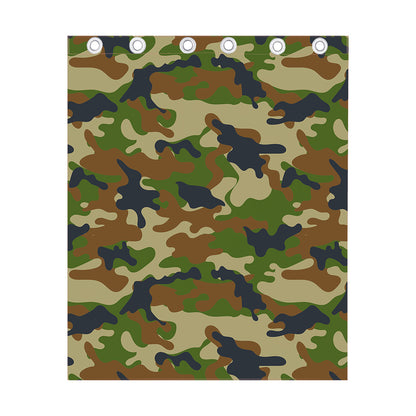 Military Green Camouflage Print Curtain