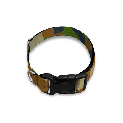 Military Green Camouflage Print Dog Collar