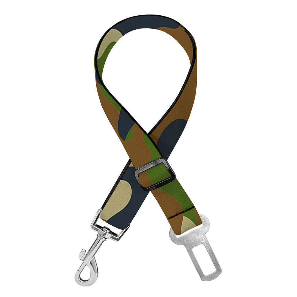 Military Green Camouflage Print Dog Seat Belt