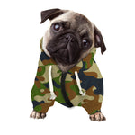 Military Green Camouflage Print Dog Zip Up Hoodie