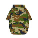 Military Green Camouflage Print Dog Zip Up Hoodie