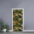 Military Green Camouflage Print Door Sticker