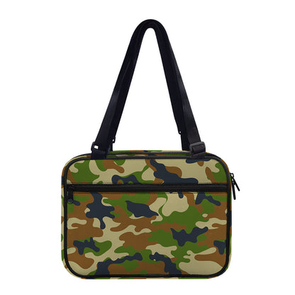 Military Green Camouflage Print Double Strap Bible Bag