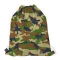Military Green Camouflage Print Drawstring Bag