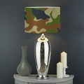 Military Green Camouflage Print Drum Lamp Shade