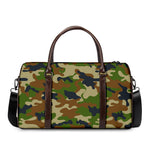 Military Green Camouflage Print Duffle Bag