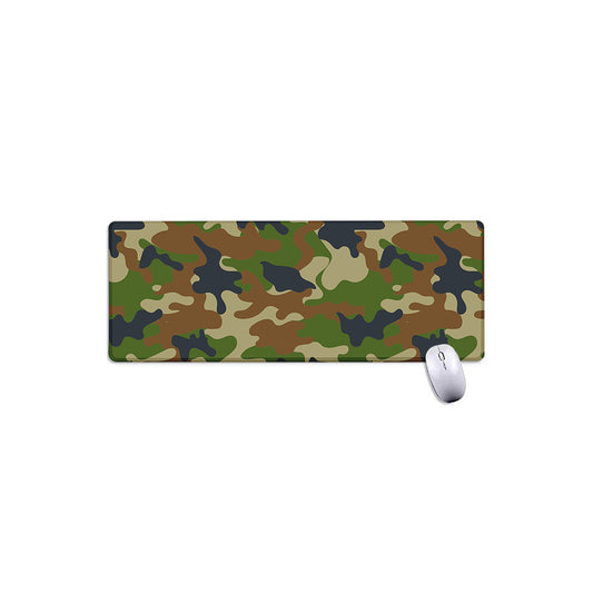 Military Green Camouflage Print Extended Mouse Pad