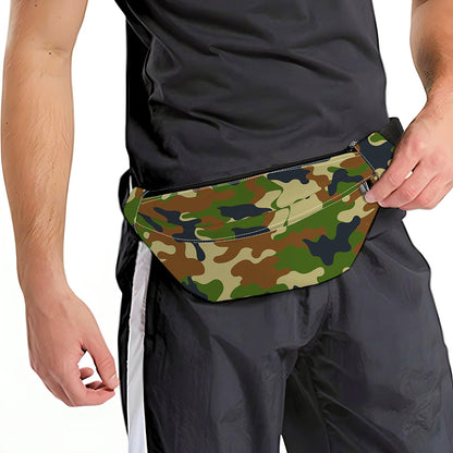 Military Green Camouflage Print Fanny Pack