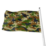 Military Green Camouflage Print Flag
