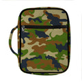 Military Green Camouflage Print Front Pocket Bible Bag