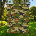 Military Green Camouflage Print Garden Flag
