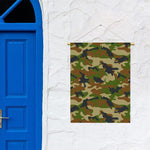 Military Green Camouflage Print Garden Flag