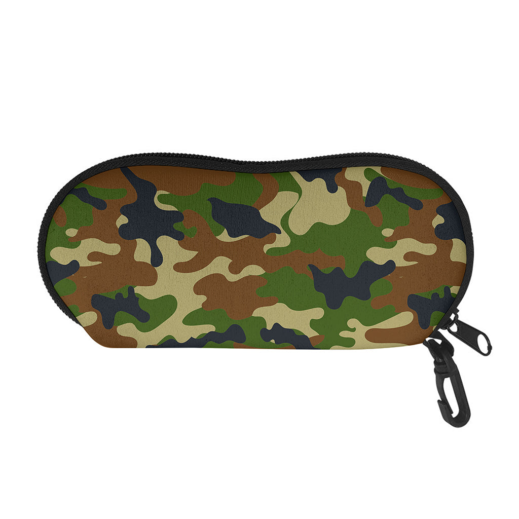 Military Green Camouflage Print Glasses Case
