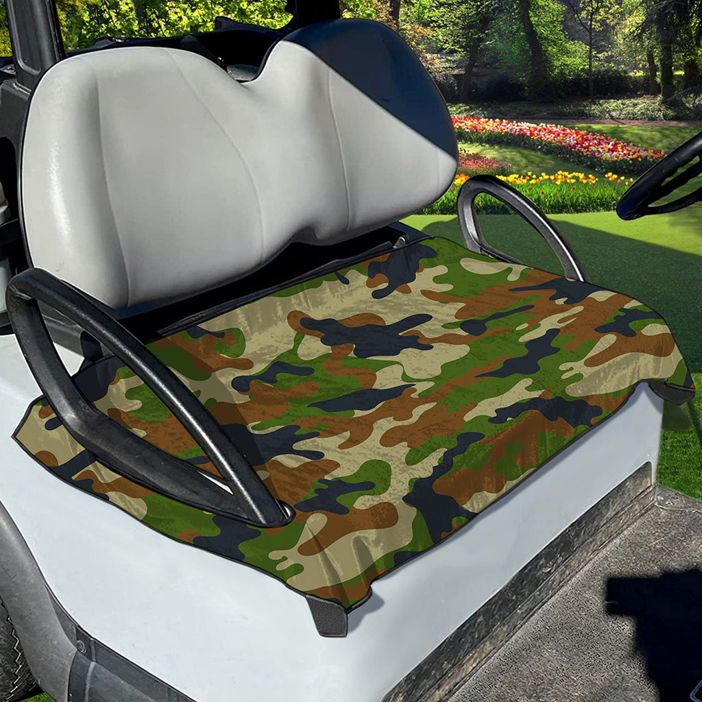 Military Green Camouflage Print Golf Cart Seat Cover