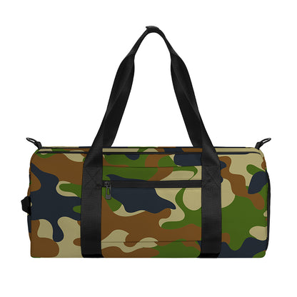 Military Green Camouflage Print Gym Bag