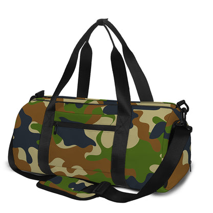 Military Green Camouflage Print Gym Bag
