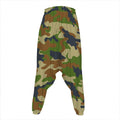 Military Green Camouflage Print Hammer Pants