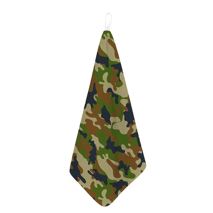 Military Green Camouflage Print Hand Towel