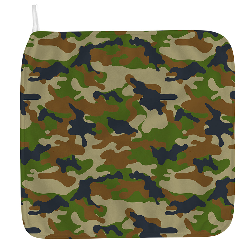 Military Green Camouflage Print Hand Towel