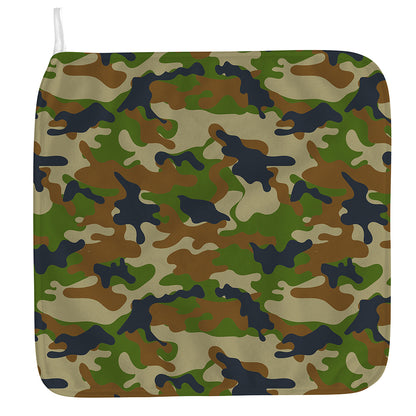 Military Green Camouflage Print Hand Towel