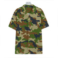 Military Green Camouflage Print Hawaiian Shirt