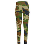 Military Green Camouflage Print High-Waisted Pocket Leggings
