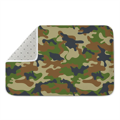 Military Green Camouflage Print Indoor Door Mat
