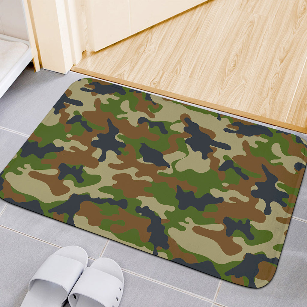 Military Green Camouflage Print Indoor Door Mat