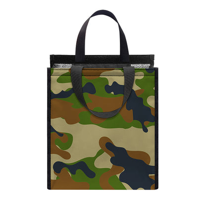 Military Green Camouflage Print Insulated Lunch Tote