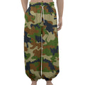 Military Green Camouflage Print Lantern Pants