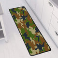 Military Green Camouflage Print Long Kitchen Mat