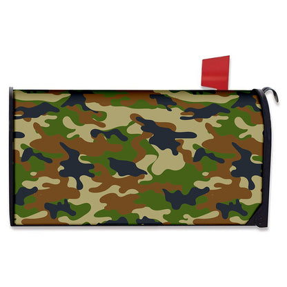 Military Green Camouflage Print Mailbox Cover