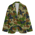 Military Green Camouflage Print Men's Blazer