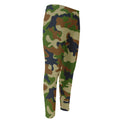 Military Green Camouflage Print Men's Compression Pants