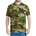 Military Green Camouflage Print Men's Polo Shirt