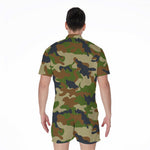 Military Green Camouflage Print Men's Rompers