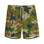 Military Green Camouflage Print Men's Sports Shorts