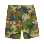 Military Green Camouflage Print Men's Sports Shorts