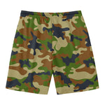 Military Green Camouflage Print Men's Swim Trunks