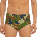 Military Green Camouflage Print Men's Triangle Swim Briefs